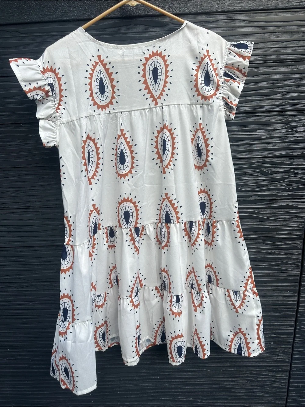 NWT Cause Comfort Life Sense Printed Tiered Mini Dress Size L